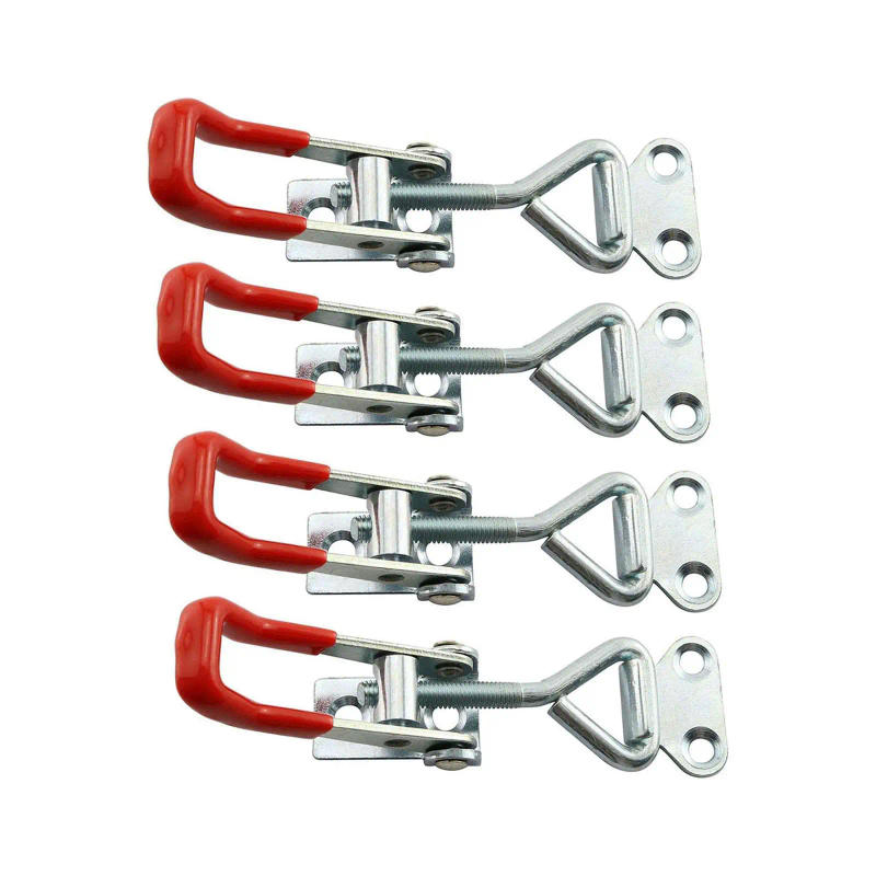 Description Picture 3 of item4x Toggle Latch Clamps Hand Tool Hardware Pull Hasp latches Lever Handle Lock Hasp for Shed Door Case Trunk Door Garage Cabinet