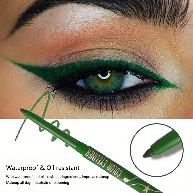 Description Picture 2 of itemGreen Glitter Chameleon Eyeshadow Waterproof Shiny Chrome Eyeliner Pencil Green Gold Purple Lying Silkworm Pen Makeup Cosmetic