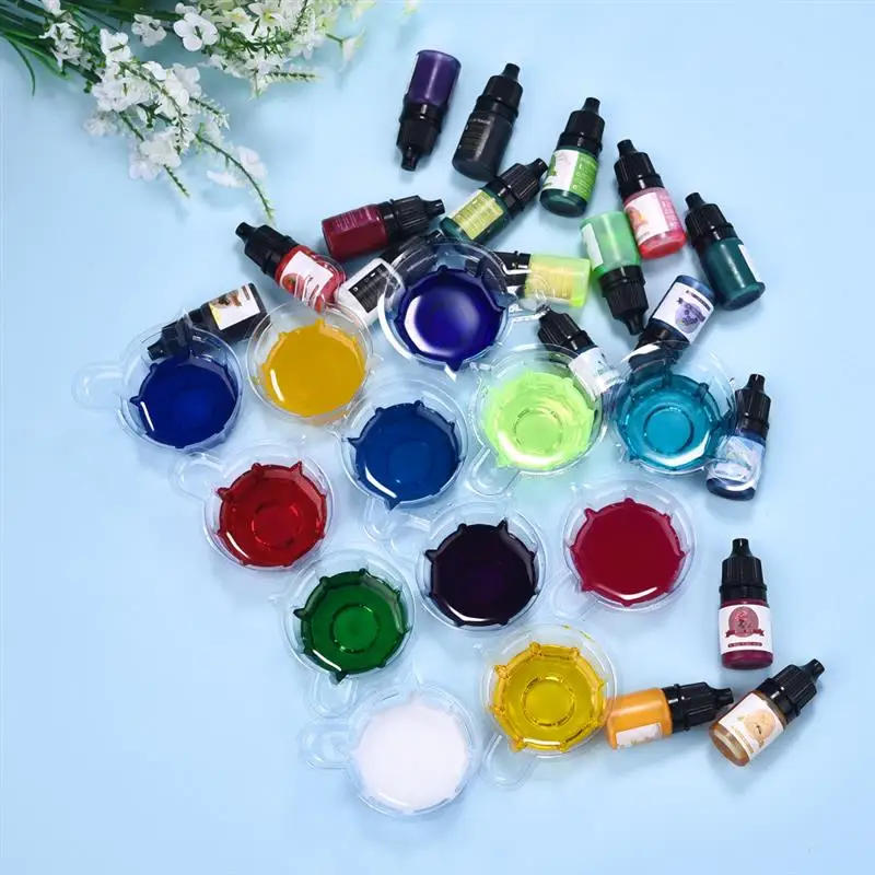 Description Picture 4 of item5ml 24Colors Epoxy Resin Pigment Concentrated Oily Non-Toxic UV Epoxy Resin Candle Color Dye Liquid Jewelry Making Accessories