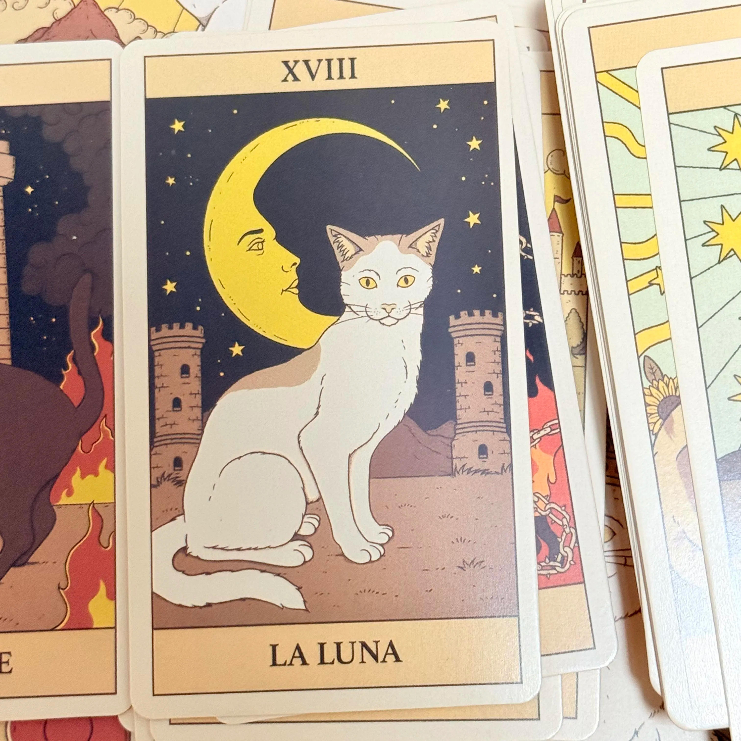 Description Picture 6 of itemSpanish Version Cats Rule Earth Tarot Cards 78 Oracle Deck Unique Cards for Cat Lovers and Tarot Enthusiasts Cute Tarot