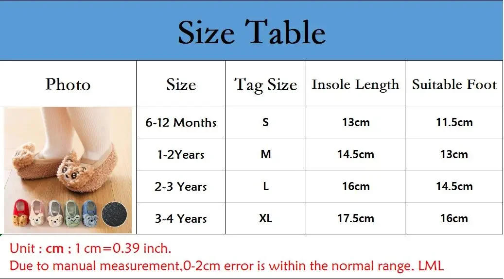 Description Picture 2 of itemWinter Warm Baby Slippers Toddler Plush Floor Sock Shoes Boys Girl Children Soft Anti-slip Walking Shoes Indoor Home Kids Shoes