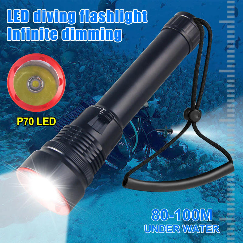 Description Picture 2 of item10000 lumen LED scuba diving flashlight strong light flashlight waterproof underwater 100 meters