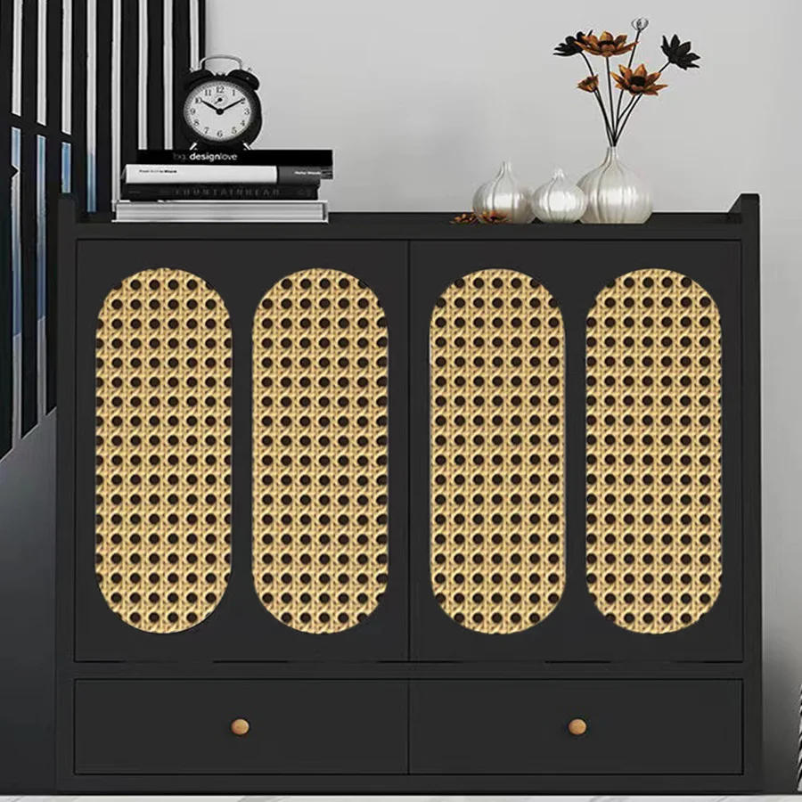 Description Picture 3 of itemRattan Pattern Honeycomb Lattice Self-adhesive Entrance Hall Waterproof Mildew-proof Wallpaper Chinese Style Homestay Decoration