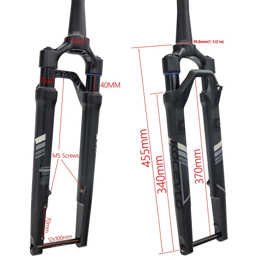 Description Picture 3 of itemKOCEVLO Gravel Suspension fork Off-Road Damping Air Pressure Fork 700C Disc Brake Flat Mount Fork