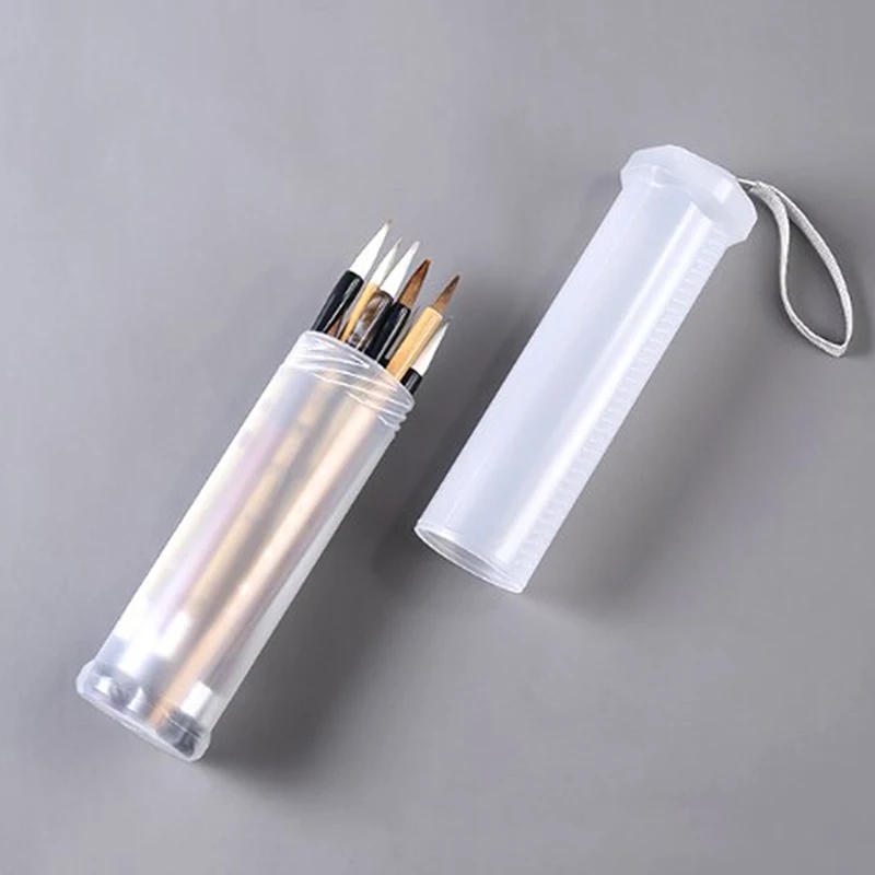 Description Picture 6 of item1PC Clear Plastic Retractable Pencil Holder Adjustable Height Makeup Brush Cylinder With Lid Dustproof Cosmetic Brush Holder Box