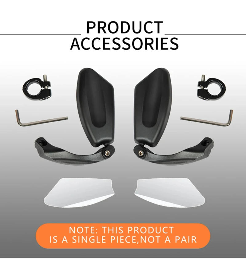 Description Picture 5 of itemThinkRider Bike Wide Range Back Sight Reflector Adjustable Left Scooter E Bike Mirror Bicycle Handlebar Rear View Mirror