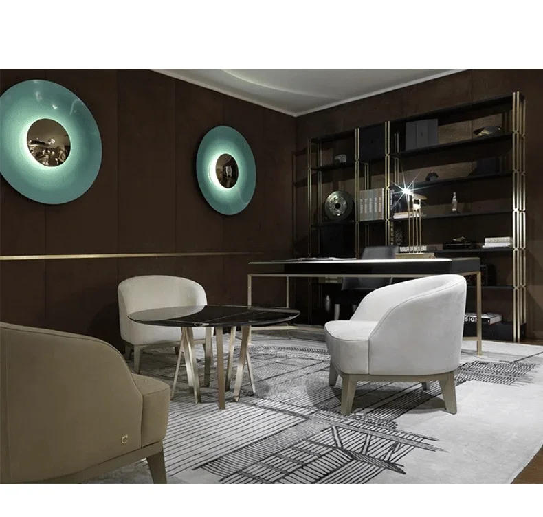 Description Picture 5 of itemIndoor Modern Minimalist Designer LED Lamp Porch Bedroom Bedside Lighting Decoration Round Background Creative UFO Wall Sconces