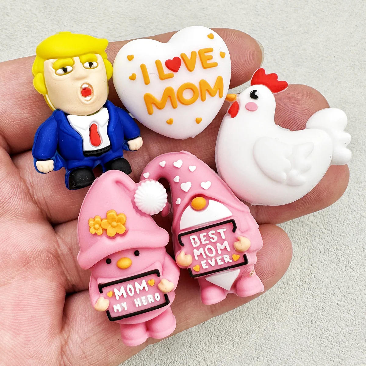 Description Picture 5 of item10PCS 3D Silicone Bead Mother's Day Team Beads Baby Pendant Toy DIY String Pen Beads Nipple Chain Jewelry Handmade Accessories