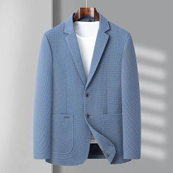 The Main Promotion of Autumn New Explosive Casual High-grade Sense of Waffle Comfortable Handsome Suit Coat Men's Clothing