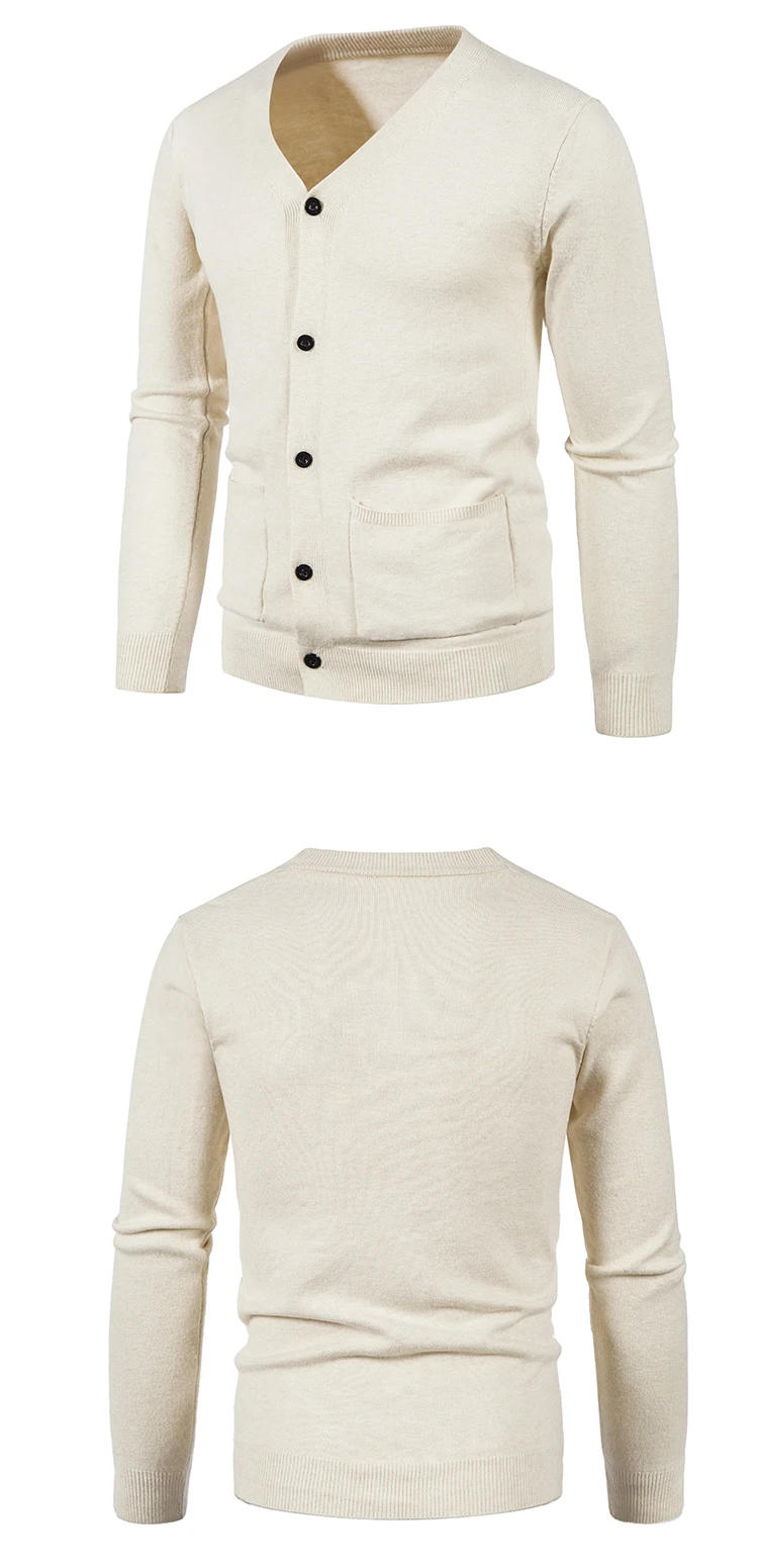 Description Picture 4 of itemKnitted Sweater for Men's Spring New Thin Outer Wear Men's Cardigan Knitted Spring and Autumn Solid Color Sweater Jacket