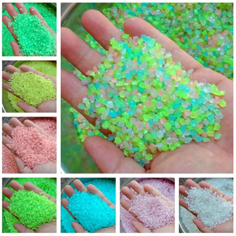 Description Picture 2 of item1000-4000Pcs Luminous Sand Glow in The Dark Pebbles Stone Home Garden Yard Outdoor Path Lawn Decoration Fish Tank Aquarium Deco