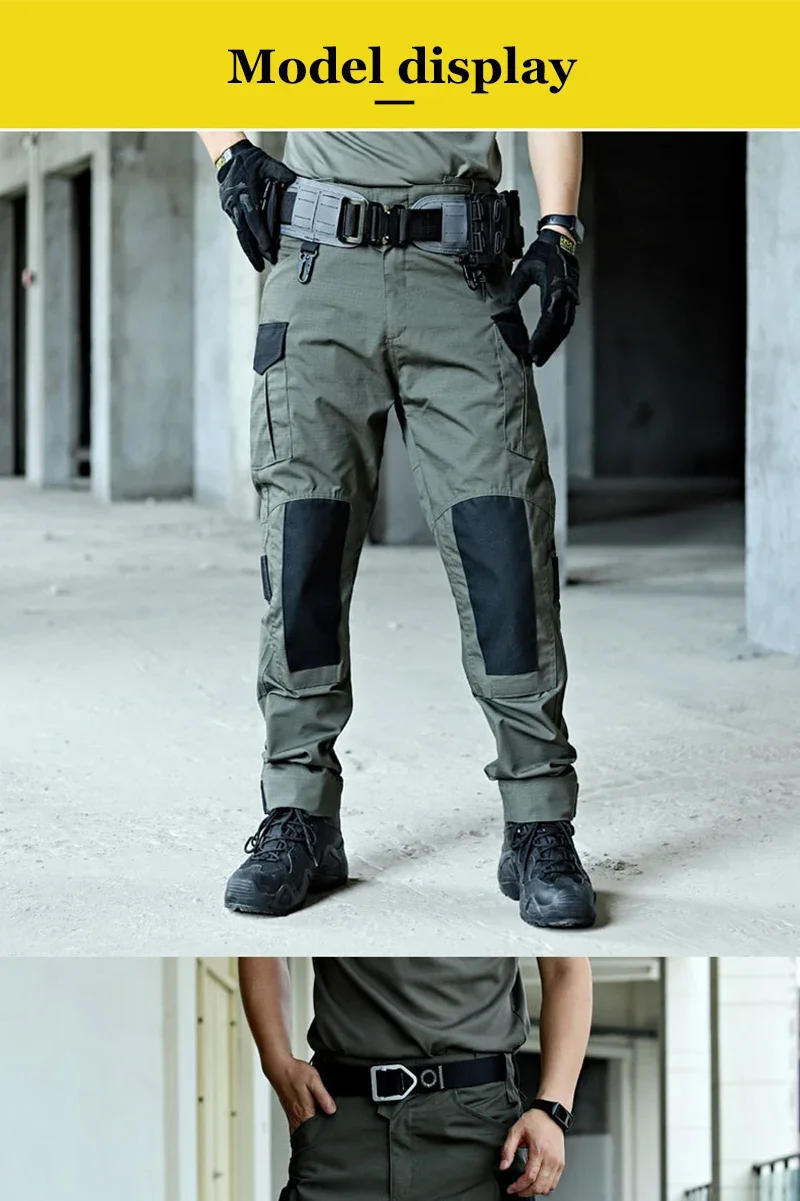 Description Picture 4 of itemMen's Tactical Pants Casual Cargo Multi-Pockets Trousers Quick Dry Outdoor Waterproof Workwear Trousers Wear-Resistant Overalls