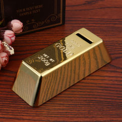 Gold Bullion Bar Plastic Piggy Bank Simulation Money Box Creative Novelty Small Size Portable for Kids Children Birthday Gifts