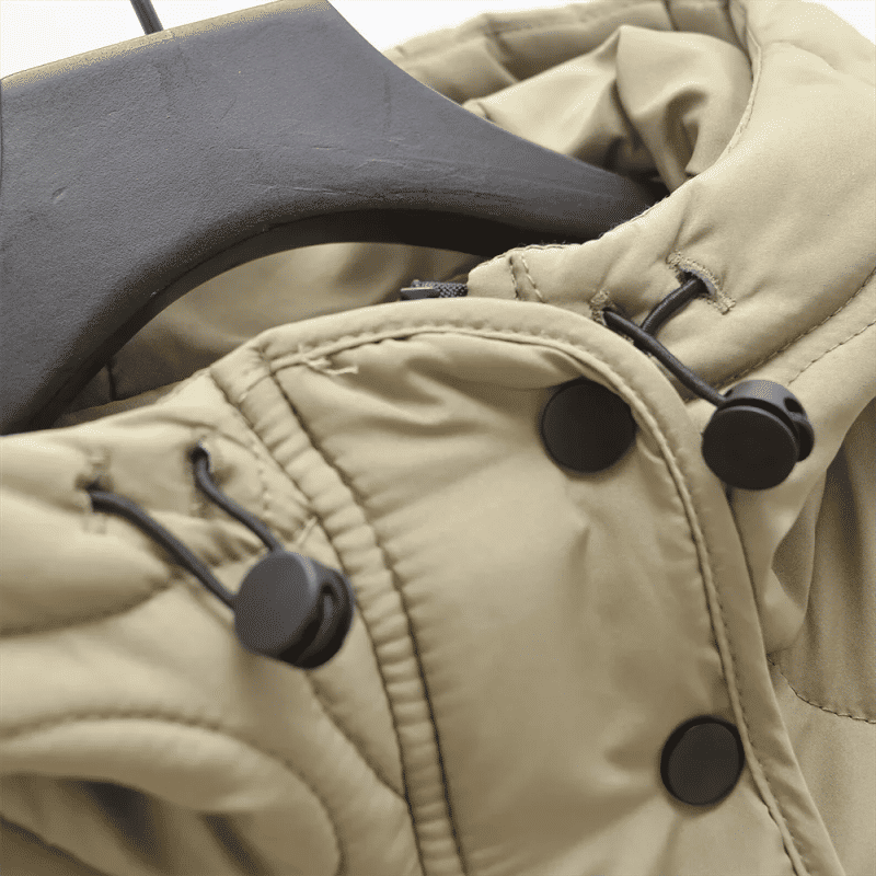 Description Picture 5 of itemAutumn new diamond shaped large pocket loose long sleeved hooded cotton jacket mid to long length jacket jacket