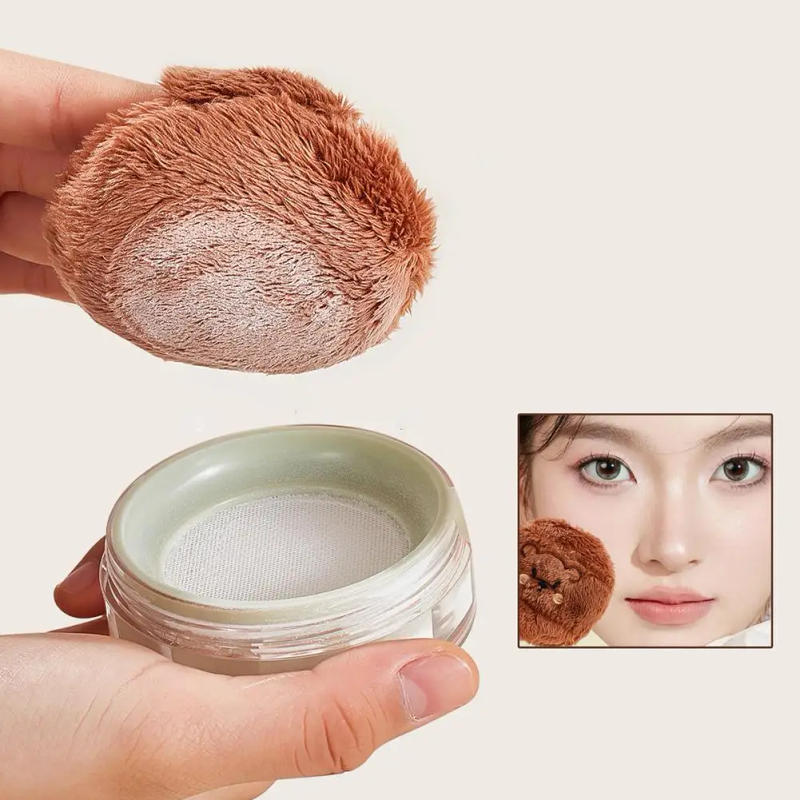 Description Picture 2 of itemKawaii Cute Makeup Puff Round Shape Non Caking Washable Reuseable Long Fluff Puff Dry Makeup Setting