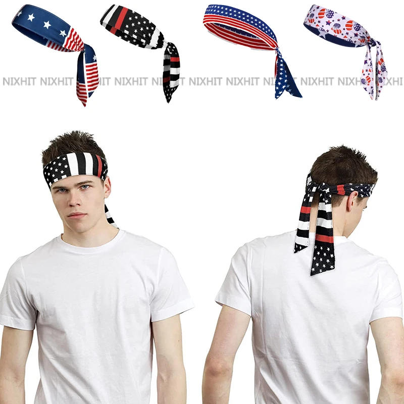 Description Picture 3 of itemSport America Headbands Men Cycling Running Sweatband Fitness Jog Tennis Yoga Gym Headscarf Women Head Sweat Hair Band Bandage