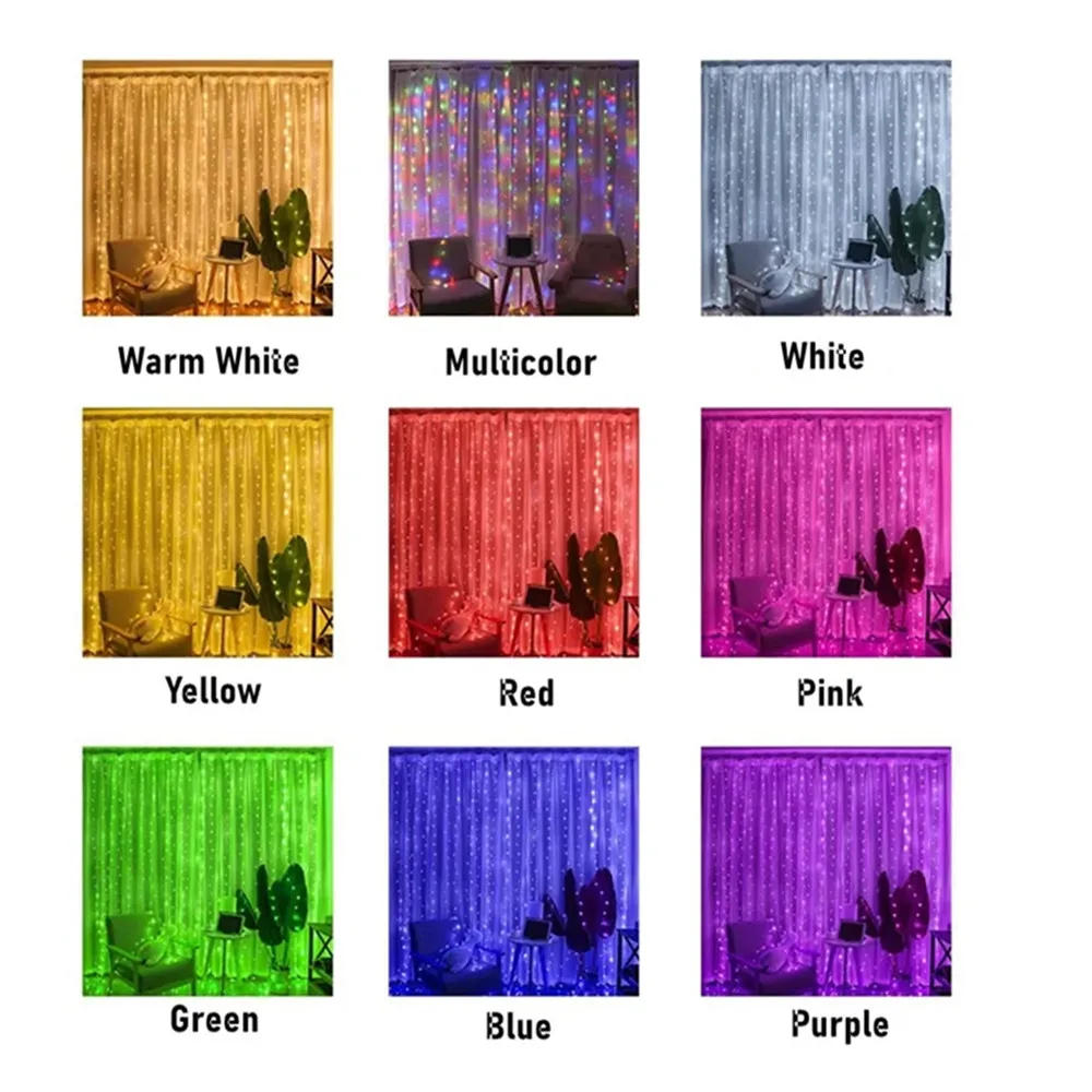 Description Picture 4 of item3M LED Curtain Garland on The Window USB String Lights Fairy Festoon Remote Control Christmas Wedding Decorations for Home Room