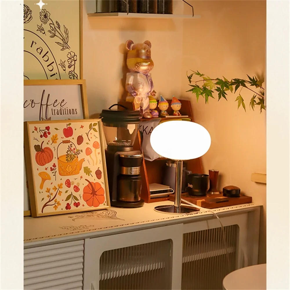 Description Picture 6 of itemNordic Simplicity Lollipop Glass Table Lamp Room Bedroom Study Simple Atmosphere Retro Standing Lamp Home Decor Reading Light