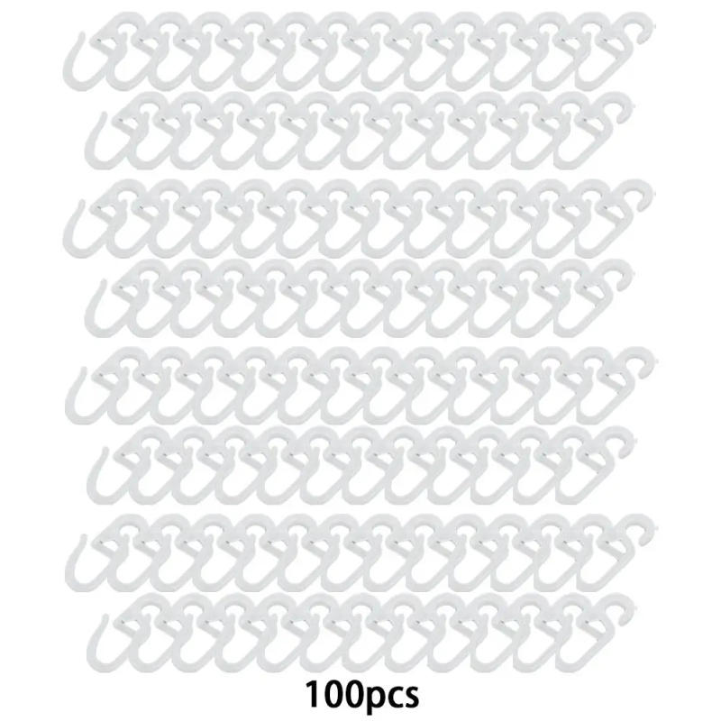Description Picture 4 of item100Pcs Plastic Curtain Hooks Clip-On Hooks With 10mm Eyelet For Curtain Rings Pleating Hooks Conveniently Hung And Secured