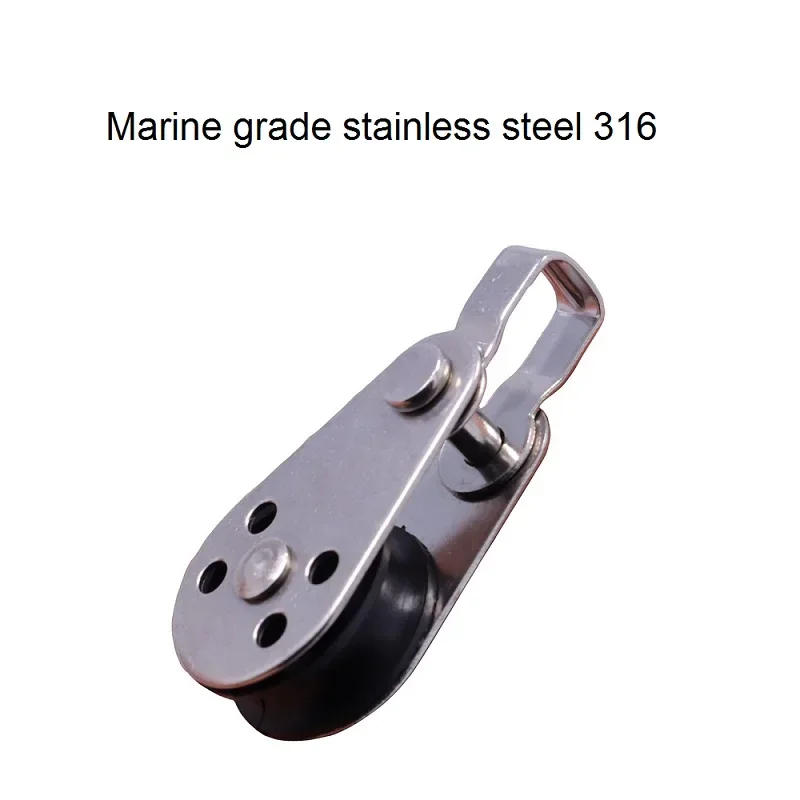 Description Picture 4 of item5PCS 316 Stainless Steel Pulley 60mm Wire Rope Crane Block Hanging Towing Wheel for 2mm To 8mm Metal Roller