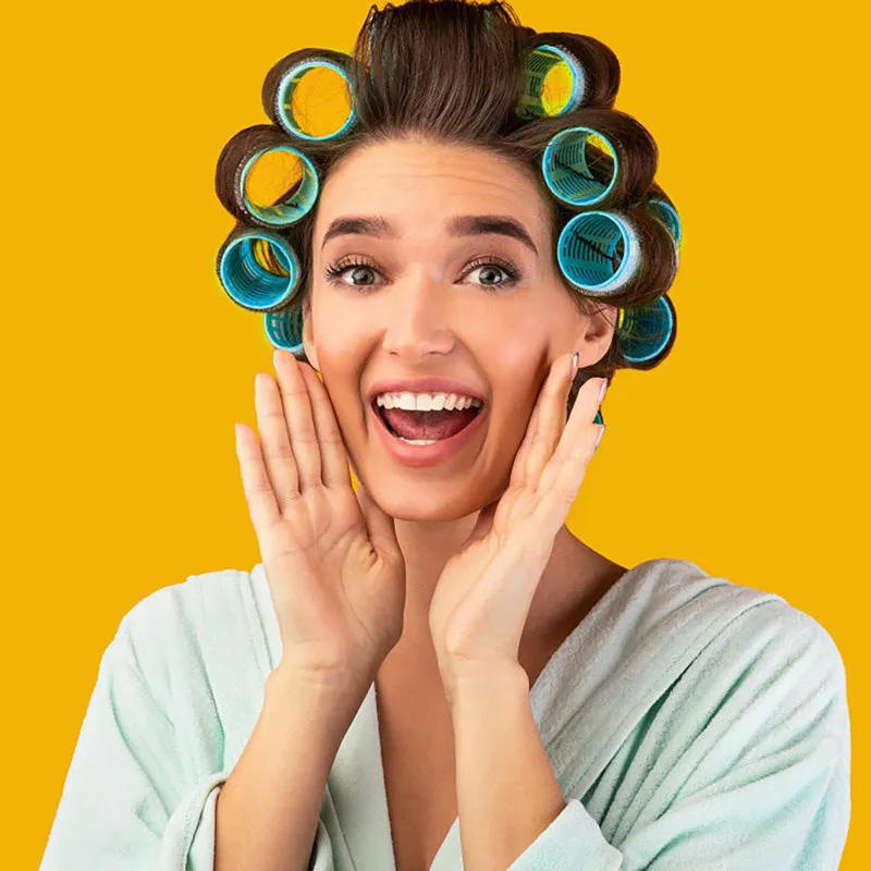 Description Picture 2 of item6pcs Self-Grip Hair Rollers Heatless Hair Curlers No Heat Hair Bangs Volume Self-adhesive Hook & Loop DIY Styling Tools