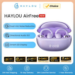 HAYLOU AirFree Ear Clip Earphones Bluetooth 5.4 Wireless Open Ear Earbuds Dual-mic Noise Reduction Dual-Connection Headphones