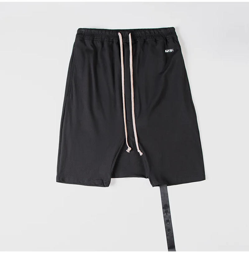 Description Picture 6 of itemHKSH Summer Spring Men's Tide Streetwear Letter Ribbon Shorts Half Length Pants Chic Cotton Fashion Punk Capris Darkwear HK2028