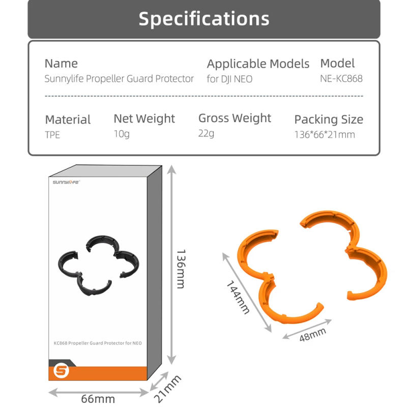 Description Picture 3 of itemFor DJI NEO Propeller Protector Lightweight Props Blade Bumper Anti-collision Drone Camera Multi-Color Accessories For DJI NEO