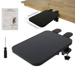 25x17.5cm Foldable Desk Extender Tray Table Mount Arm Wrist Rest Shelf  Elbow Arm Support Clamp on Computer Arm Rest Ergonomics
