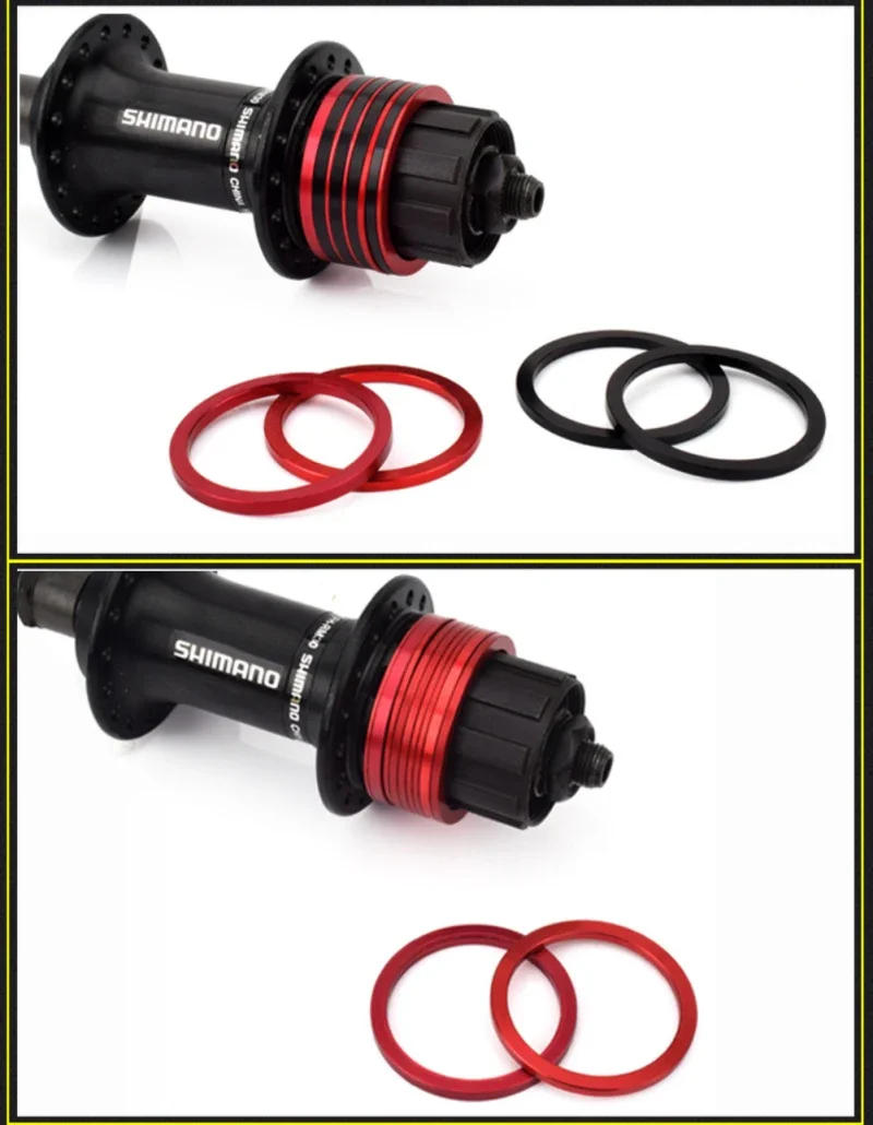 Description Picture 6 of item1/1.5/2/2.5/3mm Bicycle Hub Washer MTB Bike Flywheel Brackets Spacers Tower Base Bottom PadRing Cycling Axle Center Shaft Washer