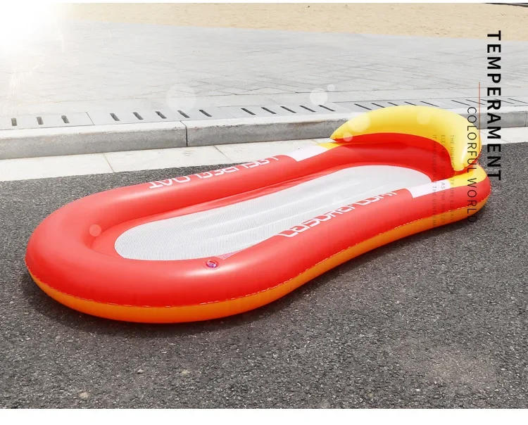 Description Picture 3 of itemFoldable Outdoor Water Hammock Inflatable Floating Row Water Hammock Swimming Air Mattresses Sleeping Bed Beach Lounger Chair