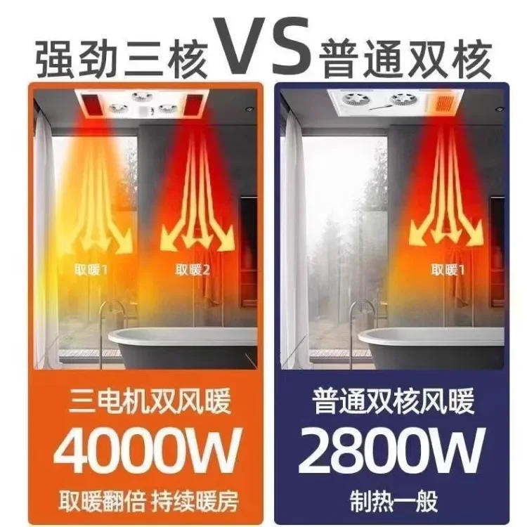 Description Picture 5 of item220V Integrated Ceiling Exhaust Fan with Lighting Five-in-One Bathroom Heater Fan, Ventilation Fan Combo