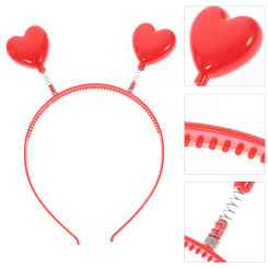 2 Pcs Heart Headband Valentines Day Party Favor Wedding Headdress Hair Accessories