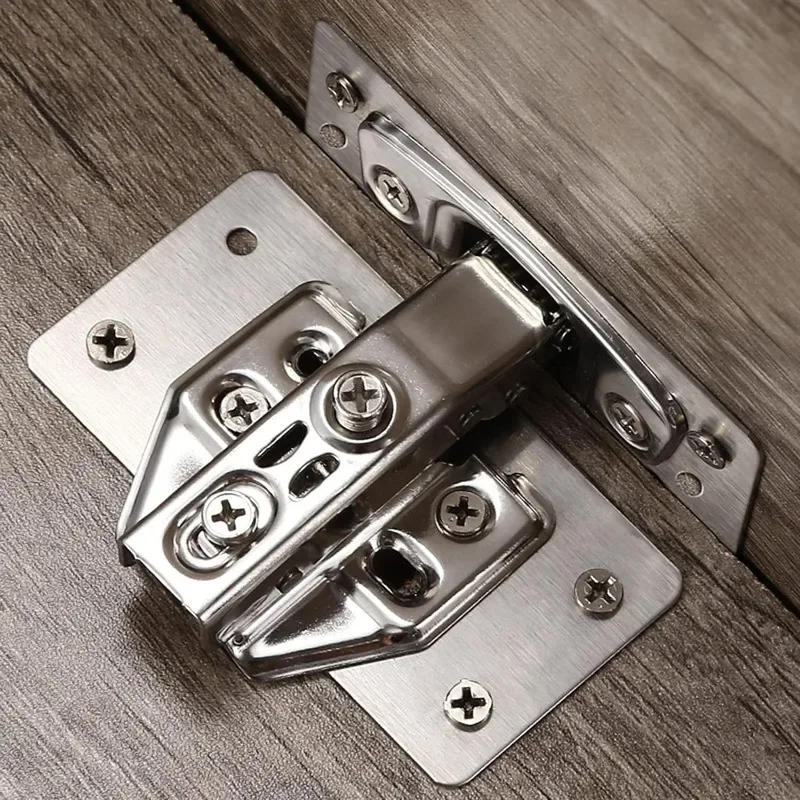 Description Picture 4 of itemCabinet Hinge Repair Plate Stainless Steel Door Hinge Mounting Plate with Holes Hardware Hinge Fixing Brackets Kits Repair Tools