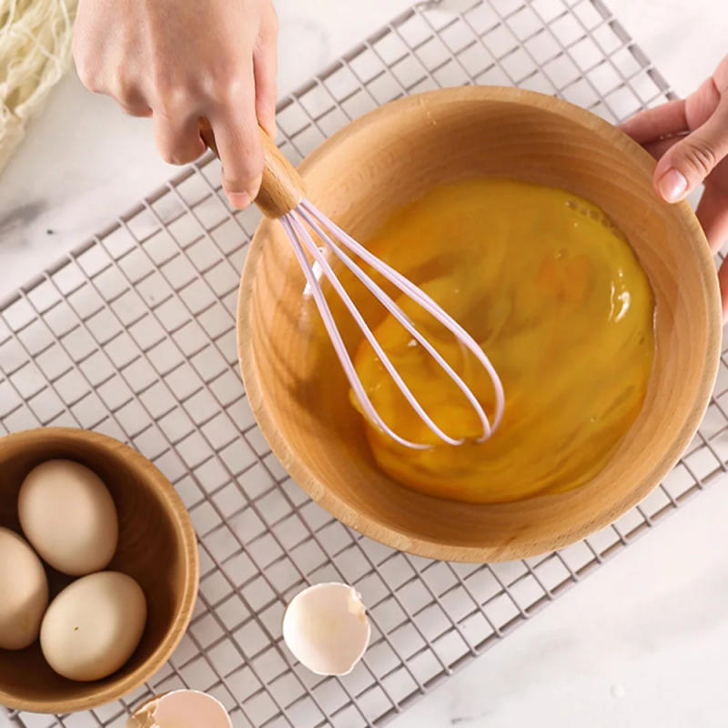 Description Picture 5 of item1Pcs Manual Egg Beater Stainless Steel Silicone Balloon Whisk Cream Mixer Stirring Mixing Whisking Balloon Coil Style Egg Tools