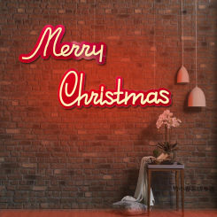Christmas Neon Light Sign for Home Bar Christmas Party Decor Wall Art Lamp Garden Merry Christmas Night Signs RED Panel