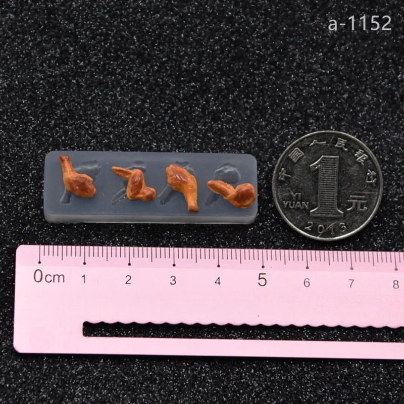 Description Picture 3 of itemCute Miniature Drumstick Chicken Wings Silicone Mold Pottery Clay Doll House Food toy DIY tools