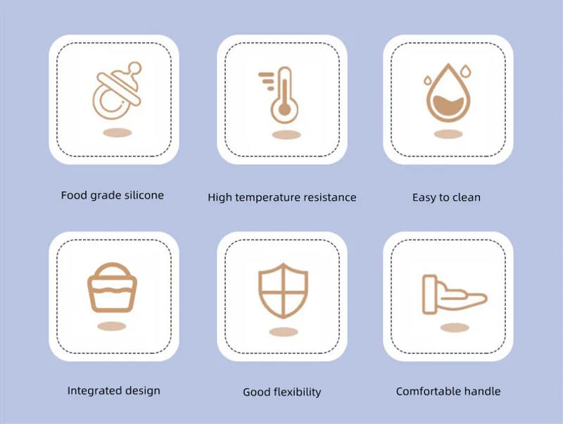 Description Picture 3 of itemLarge Thickened Silicone Soup Spoon Long Handle Ramen Noodles Bouillon Ladle Japanese Kitchen Tablespoons Tableware Kitchenware