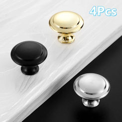 2/4Pcs Round Stainless Steel Door Knobs Cabinet Handles Cupboard Drawer Kitchen Bathroom Fashion Furniture Hardware Accessories
