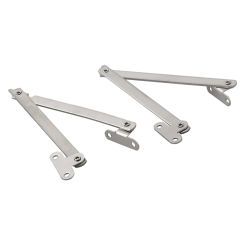 2 Pcs Lid Support Hinges Stainless Steel Double Folding Brace Cabinet Door Supporting Furniture Pull Rod Folding Pull Rod