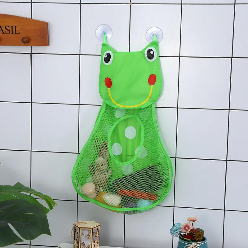 Description Picture 5 of itemBaby Bath Toys Cute Duck Frog Mesh Net Toy Storage Bag Strong Suction Cups Bath Game Bag Bathroom Organizer Water Toys for Kids