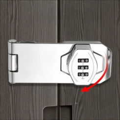 4 inch Mechanical Password Lock Household Password Lock Rotary Hasp Locks Keyless for Garden Interior Mailbox Bathroom Pet Doors