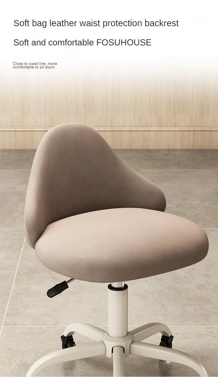 Description Picture 4 of itemEuropean Style Home Backrest Barber Chairs Beauty Salon Barber Shop Stools Office Rotating Lifting Manicure Stool with Wheels