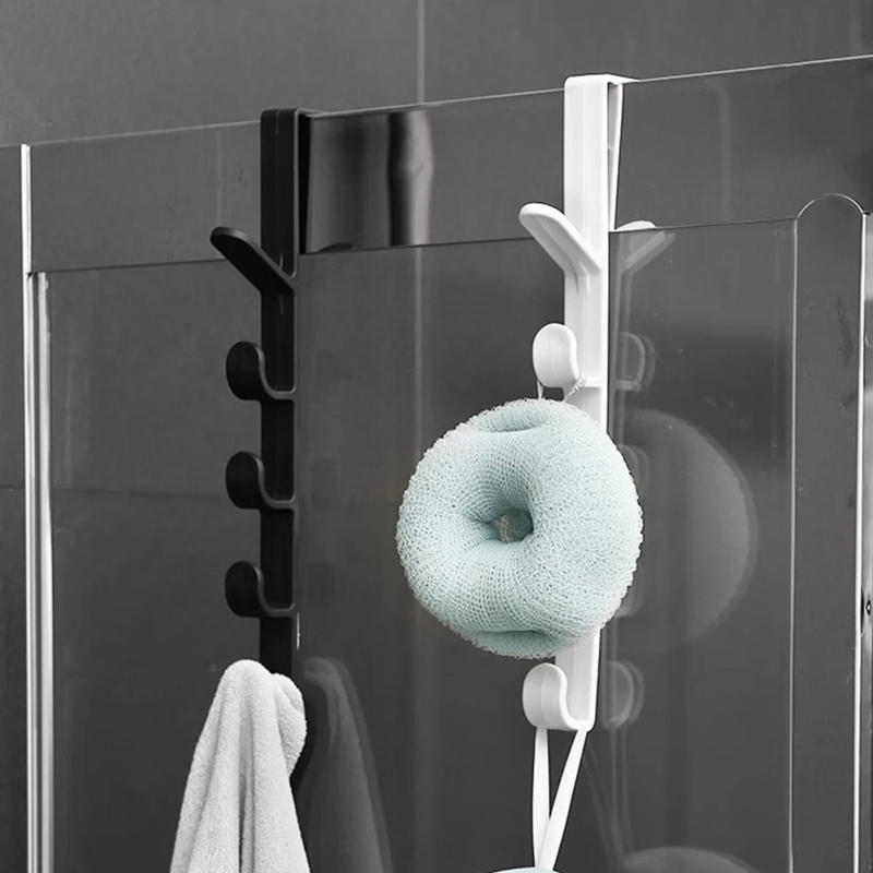 Description Picture 5 of itemHousehold Five-Segment Hooks Multifunctional Door Seamless Hook Portable Over The Door Hanger Free Punching Bathroom Accessories