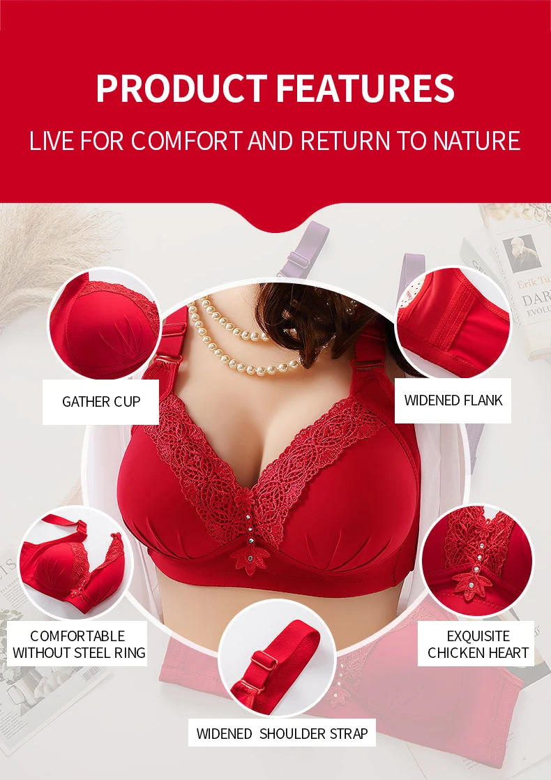 Description Picture 5 of itemHigh Quality Large Size No Steel Ring Ladies Underwear Bra Thin Section Gathering Breathable Sweat Absorbent Ladies Bra Sexy