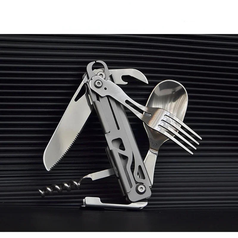 Description Picture 5 of itemFolding Camping Cutlery Multi-function Portable Tableware Knife Fork Spoon Bottle Opener Outdoor Cutlery Camping Equipment