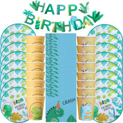 Dinosaur Theme Birthday Party Decorations Paper Plate Cup Disposable Tableware Set Table Decor Birthday Decor Baby Shower Decor