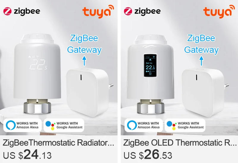 Description Picture 4 of itemSmart Home Tuya Wifi Thermostatic Radiator Actuator Valve TRV Thermostat Programmable Temperature  Controller Alexa Google Home