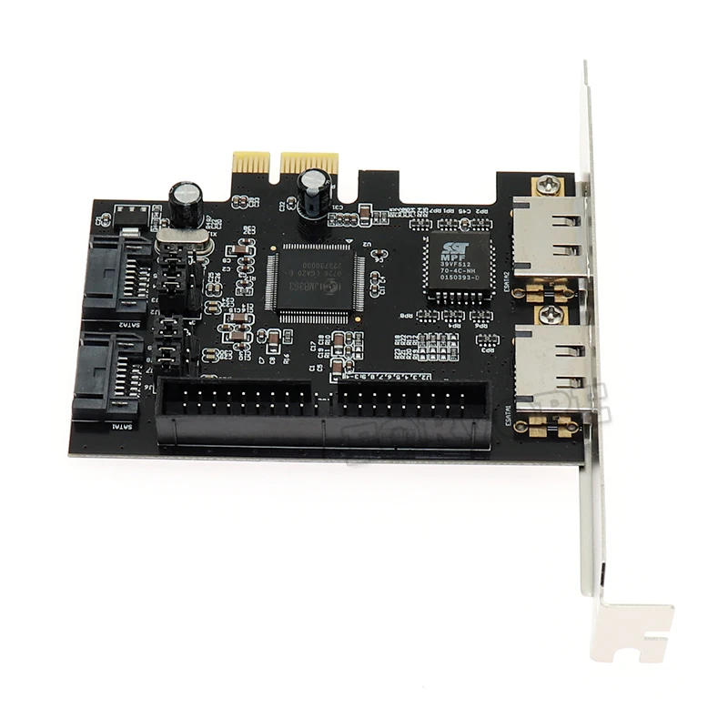 Description Picture 5 of itemPCI express to 2 Ports SATA IDE eSATA Controller SATA 2.0 to PCIe PCI-e Adapter Converter Expansion Card RAID Chip JMB363
