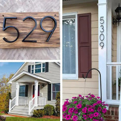 142mm Floating Exterior House Numbers Modern Number Signs on the Door Extra Large Black Apartment Address and Mailbox Plate #0-9